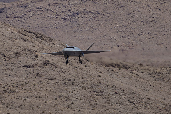 A U.S. Air Force YFQ-42A Collaborative Combat Aircraft